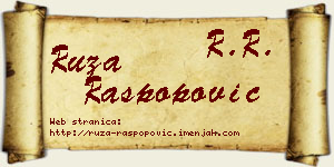 Ruža Raspopović vizit kartica